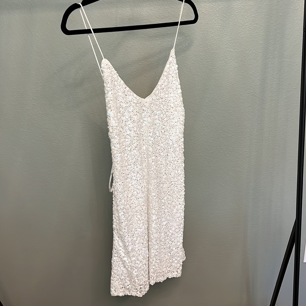 Lulu's White Backless Sequin Mini Dress M - Picture 4 of 4